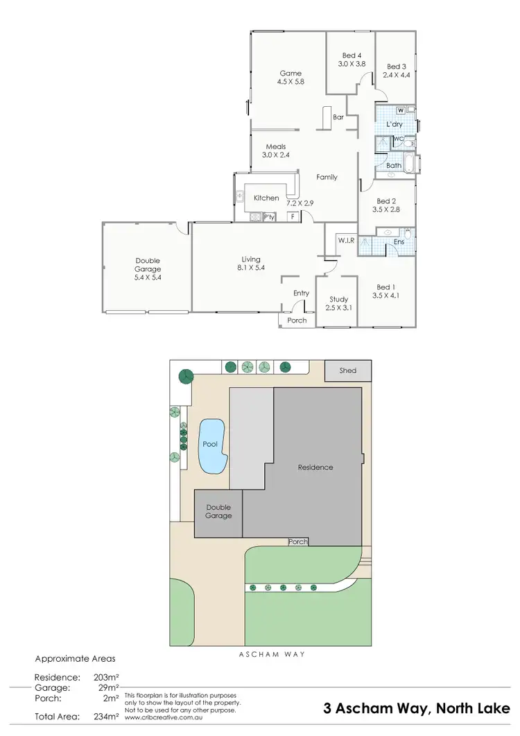 Floorplan of Homely house listing, 3 Ascham Way, North Lake WA 6163