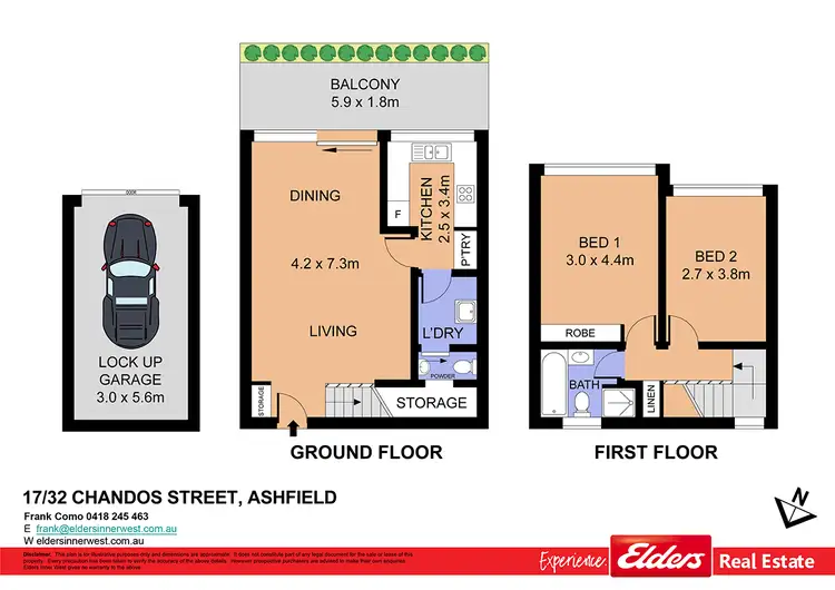 Floorplan of Homely townhouse listing, 17/32 Chandos Street, Ashfield NSW 2131