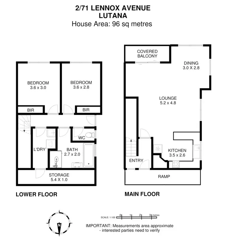 Floorplan of Homely townhouse listing, 2/71 Lennox Avenue, Lutana TAS 7009