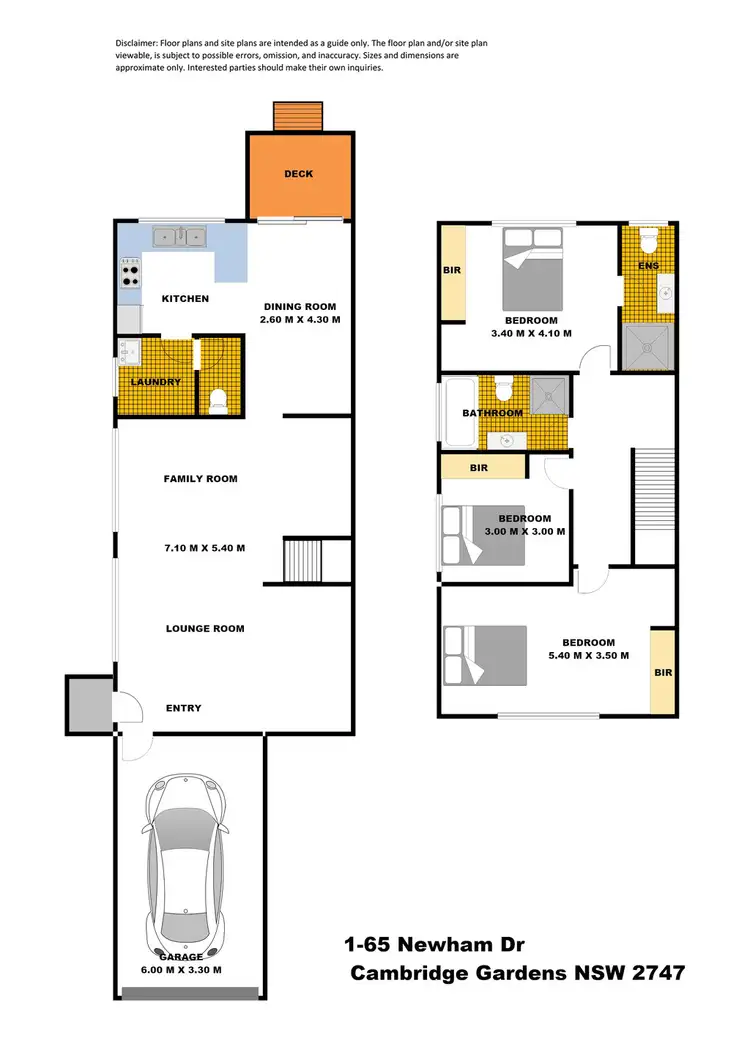 Floorplan of Homely townhouse listing, 1/65 Newham Drive, Cambridge Gardens NSW 2747