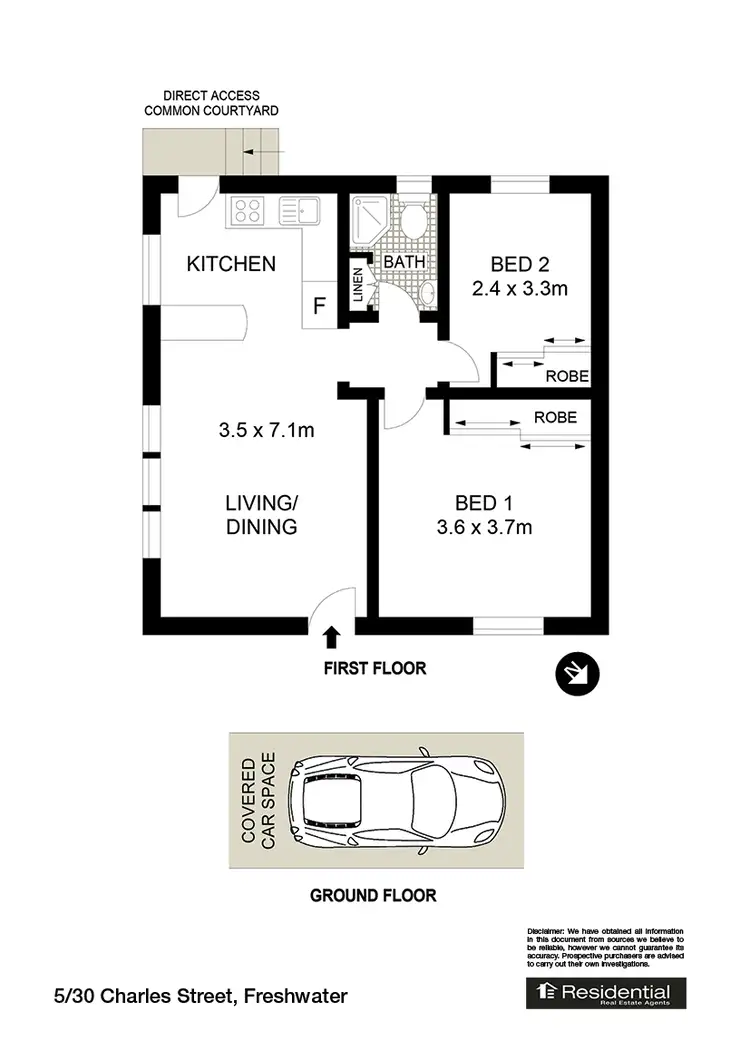 Floorplan of Homely unit listing, 5/30 Charles Street, Freshwater NSW 2096