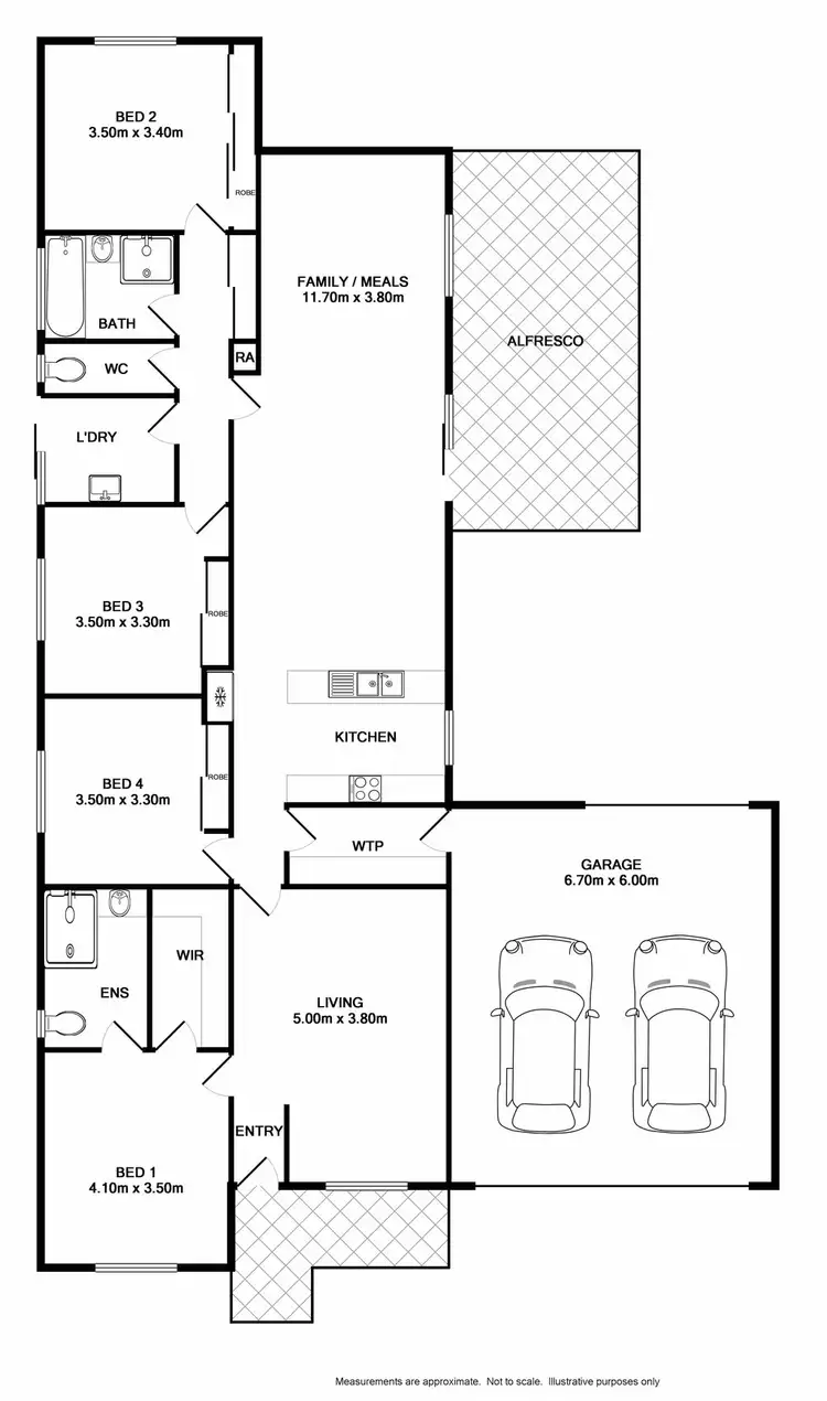 Floorplan of Homely house listing, 12 Throssell Crescent, Wodonga VIC 3690