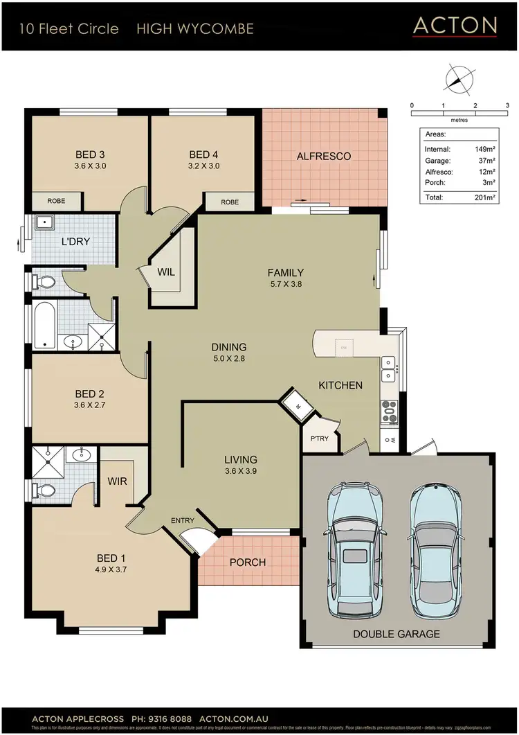 Floorplan of Homely house listing, 10 Fleet Circle, High Wycombe WA 6057
