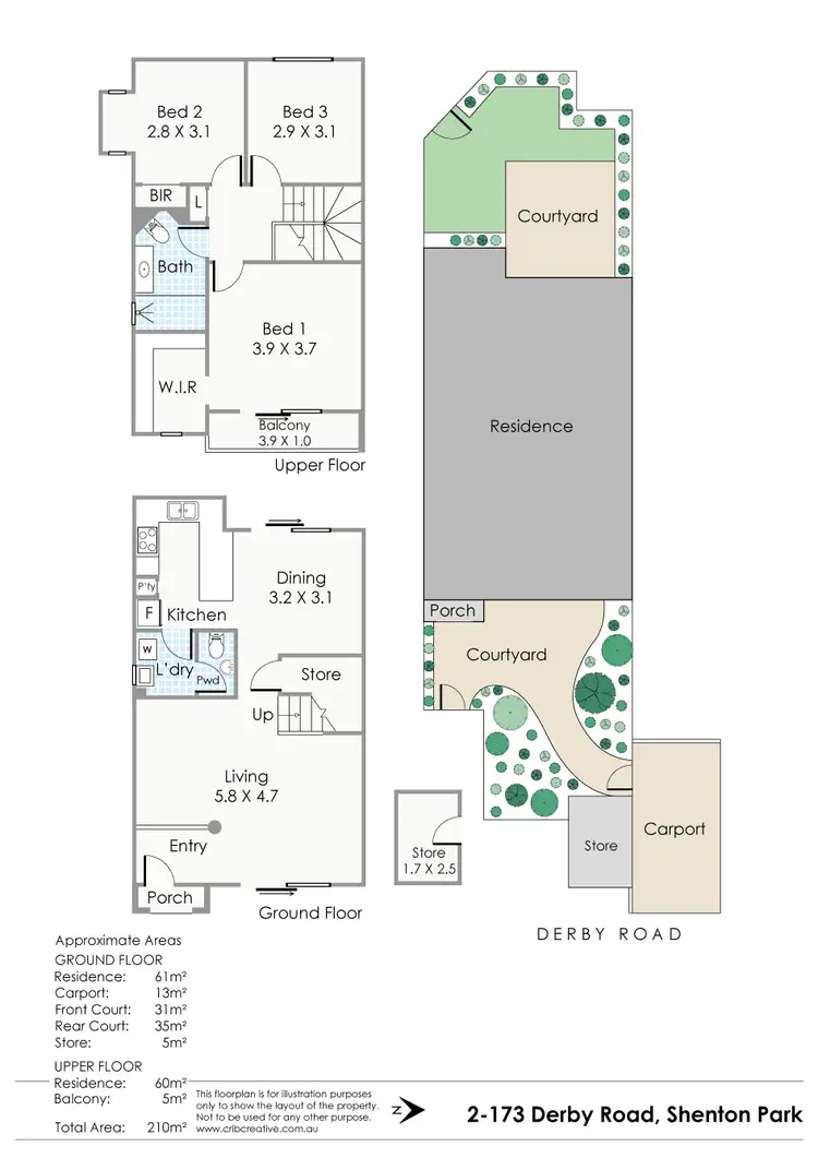Floorplan of Homely townhouse listing, 2/173 Derby Road, Shenton Park WA 6008