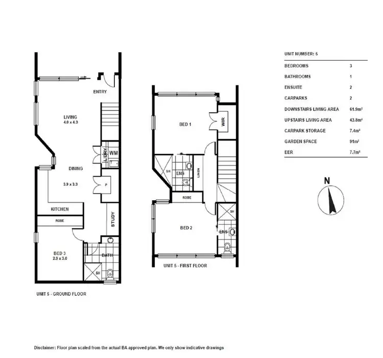 Floorplan of Homely townhouse listing, 5/3 Majura Avenue, Dickson ACT 2602
