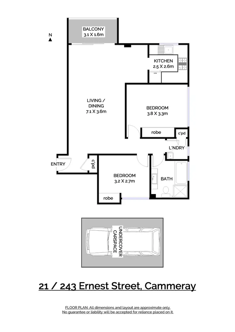 Floorplan of Homely unit listing, 21/243-245 Ernest Street, Cammeray NSW 2062
