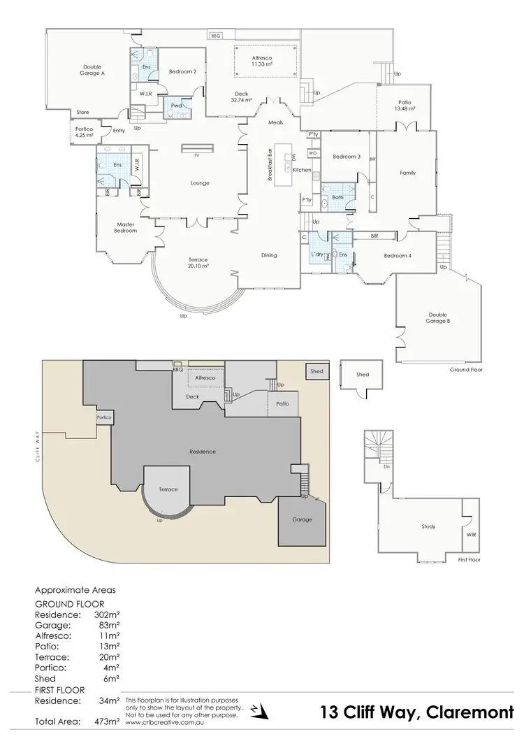 Floorplan of Homely house listing, 13 CLIFF WAY, Claremont WA 6010