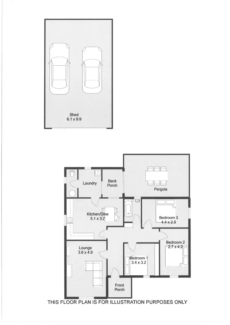 Floorplan of Homely house listing, 14 MCLACHLAN CRESCENT, Naracoorte SA 5271
