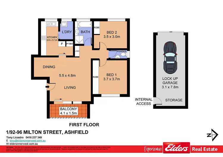 Floorplan of Homely unit listing, 1/92-96 Milton Street, Ashfield NSW 2131