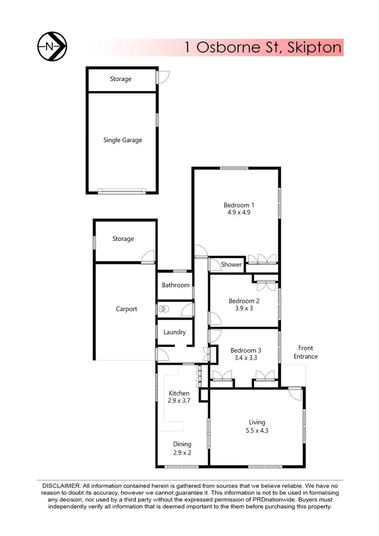 Floorplan of Homely house listing, 1 Osborne Street, Skipton VIC 3361