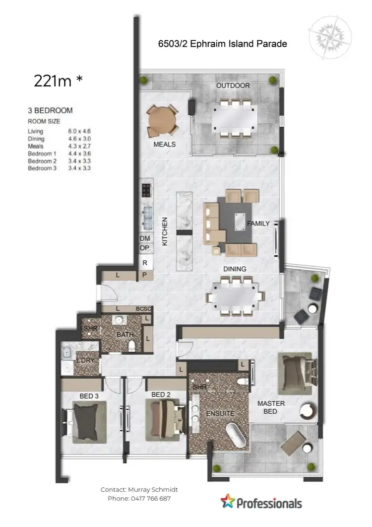 Floorplan of Homely apartment listing, 6503/2 Ephraim Island Parade, Paradise Point QLD 4216