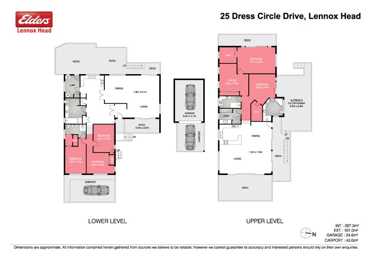 Floorplan of Homely house listing, 1 & 2/25 Dress Circle Drive, Lennox Head NSW 2478