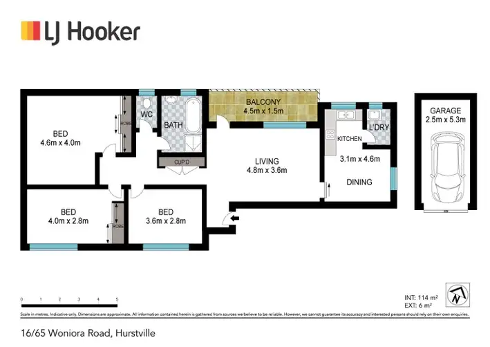 Floorplan of Homely unit listing, 16/65 Woniora Road, Hurstville NSW 2220