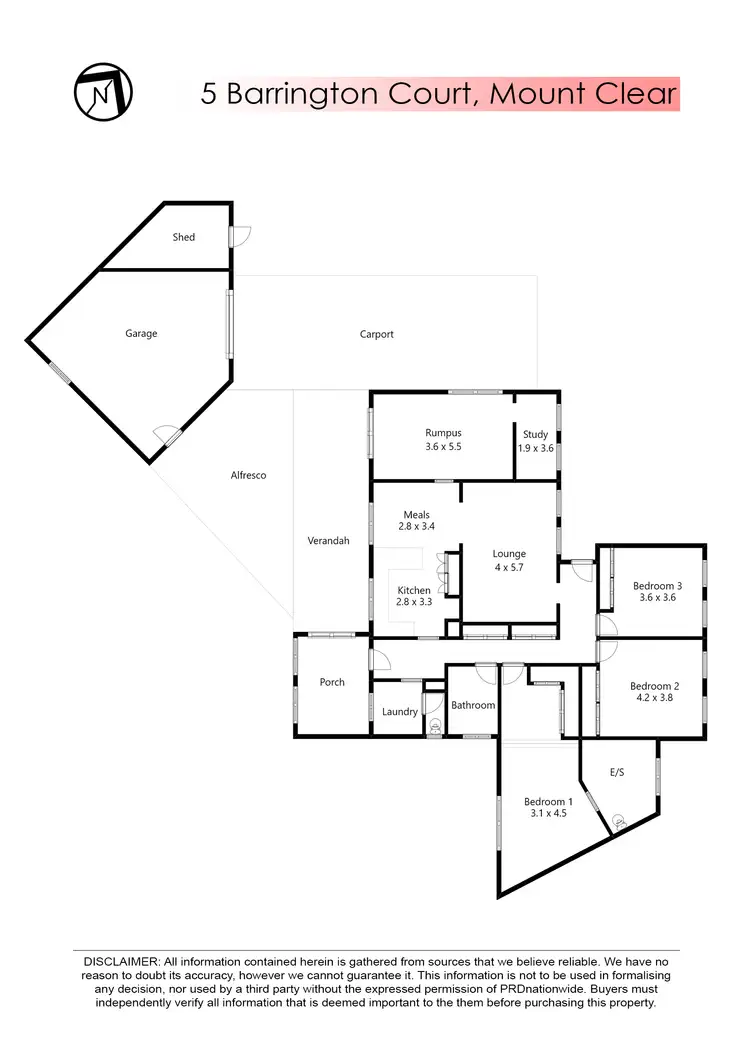Floorplan of Homely house listing, 5 Barrington Court, Mount Clear VIC 3350