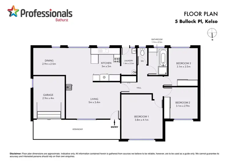 Floorplan of Homely house listing, 5 Bullock Place, Kelso NSW 2795