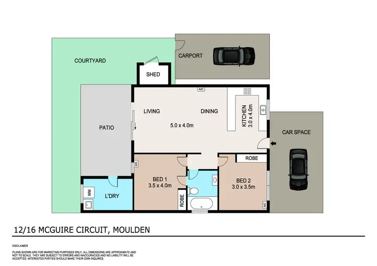 Floorplan of Homely unit listing, 12/16 McGuire Circuit, Moulden NT 830