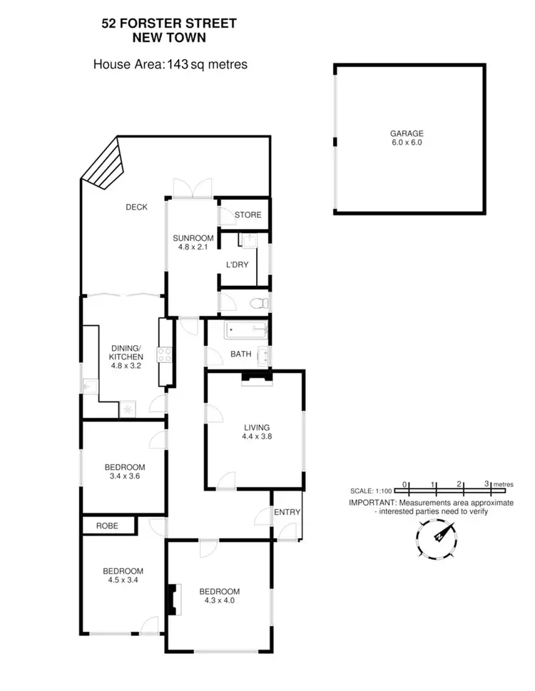 Floorplan of Homely house listing, 52 Forster Street, New Town TAS 7008