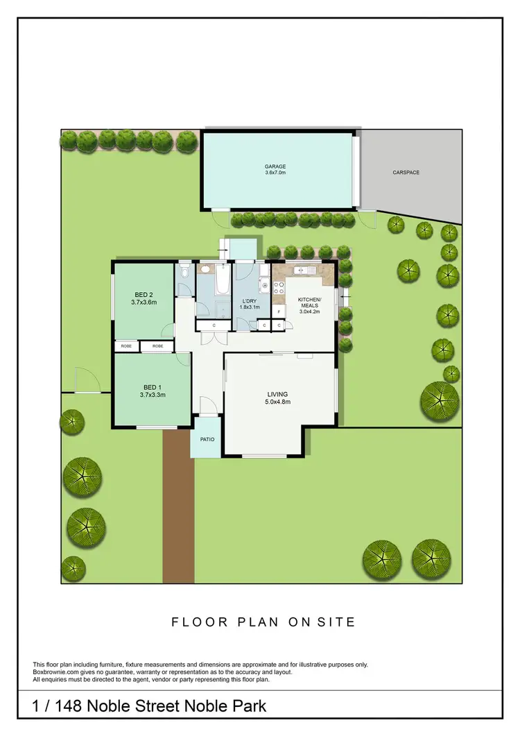 Floorplan of Homely unit listing, 1/148 Noble Street, Noble Park VIC 3174