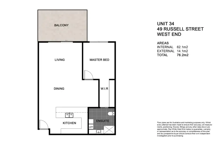 Floorplan of Homely apartment listing, 34/49 Russell Street, South Brisbane QLD 4101