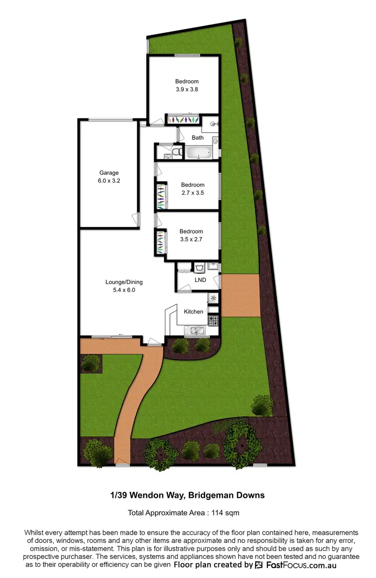 Floorplan of Homely townhouse listing, 1&4/39 Wendon Way (1/9 Darien St), Bridgeman Downs QLD 4035