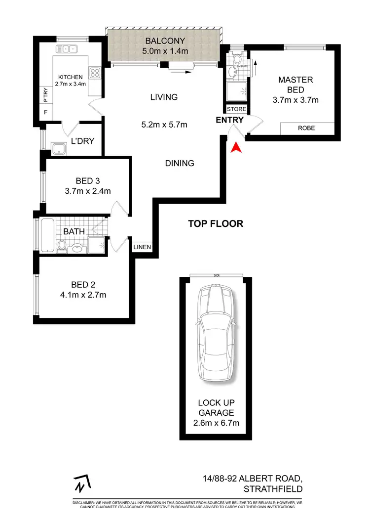 Floorplan of Homely unit listing, 14/88-92 Albert Road, Strathfield NSW 2135