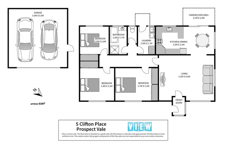 Floorplan of Homely house listing, 5 Clifton Place, Prospect Vale TAS 7250
