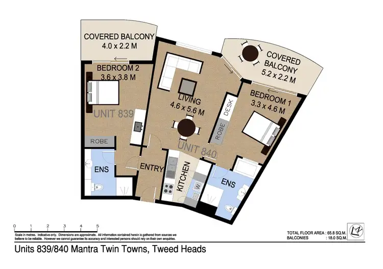 Floorplan of Homely apartment listing, 839-840/6-8 Stuart Street, Tweed Heads NSW 2485