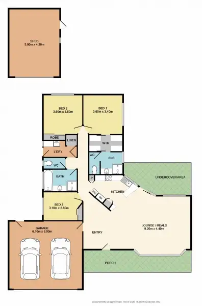 Floorplan of Homely house listing, 3 Stacey Street, Benalla VIC 3672