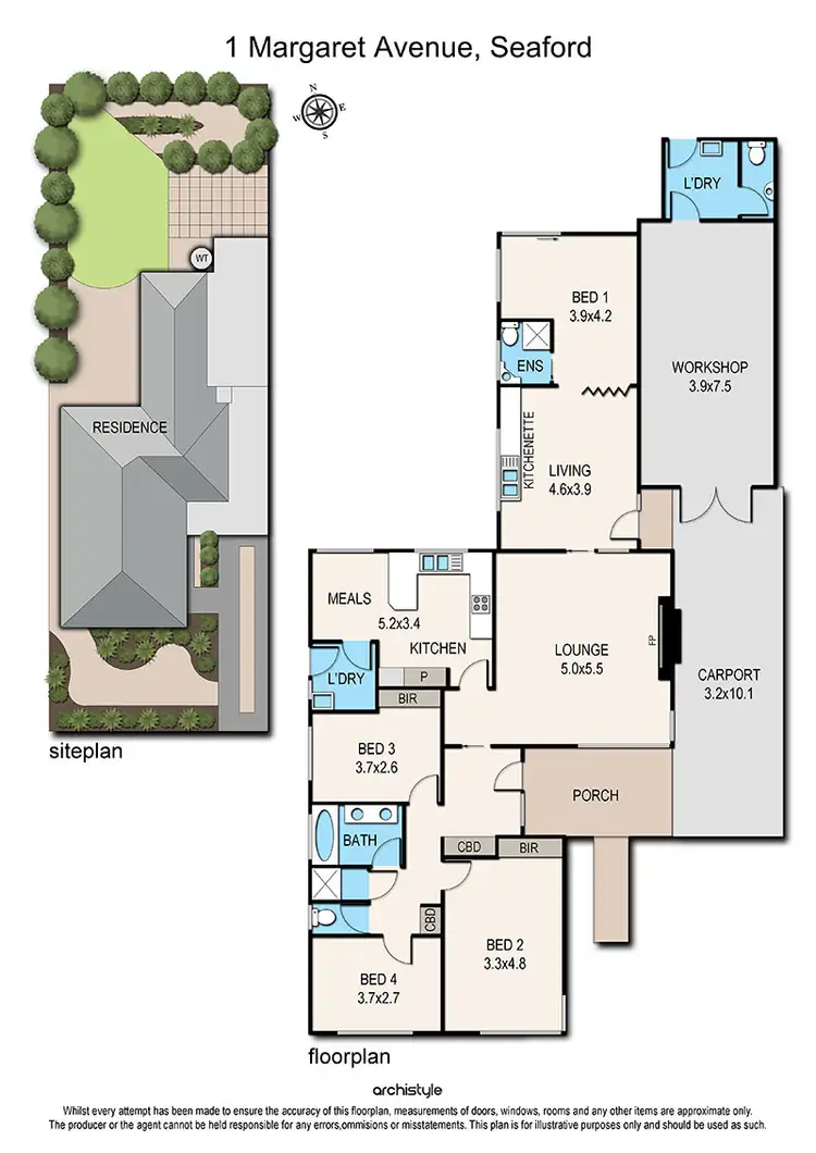 Floorplan of Homely house listing, 1 Margaret Avenue, Seaford VIC 3198