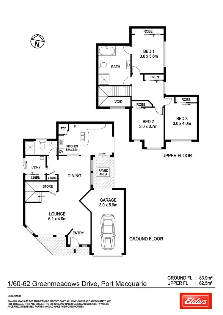Floorplan of Homely townhouse listing, 1/60-62 Greenmeadows Drive, Port Macquarie NSW 2444