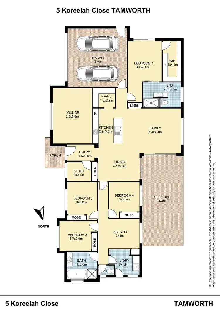 Floorplan of Homely house listing, 5 Koreelah Close, Tamworth NSW 2340