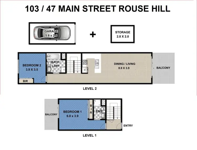 Floorplan of Homely apartment listing, 103/47 Main Street, Rouse Hill NSW 2155