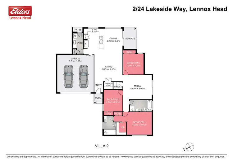 Floorplan of Homely semi-detached listing, 2/24 Lakeside Way, Lennox Head NSW 2478