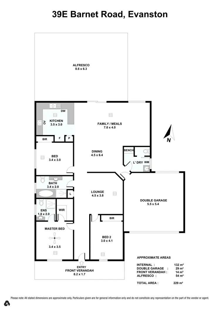 Floorplan of Homely house listing, 39E Barnet Road, Evanston SA 5116