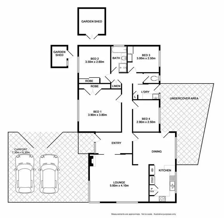 Floorplan of Homely house listing, 5 Wattle Court, Wodonga VIC 3690
