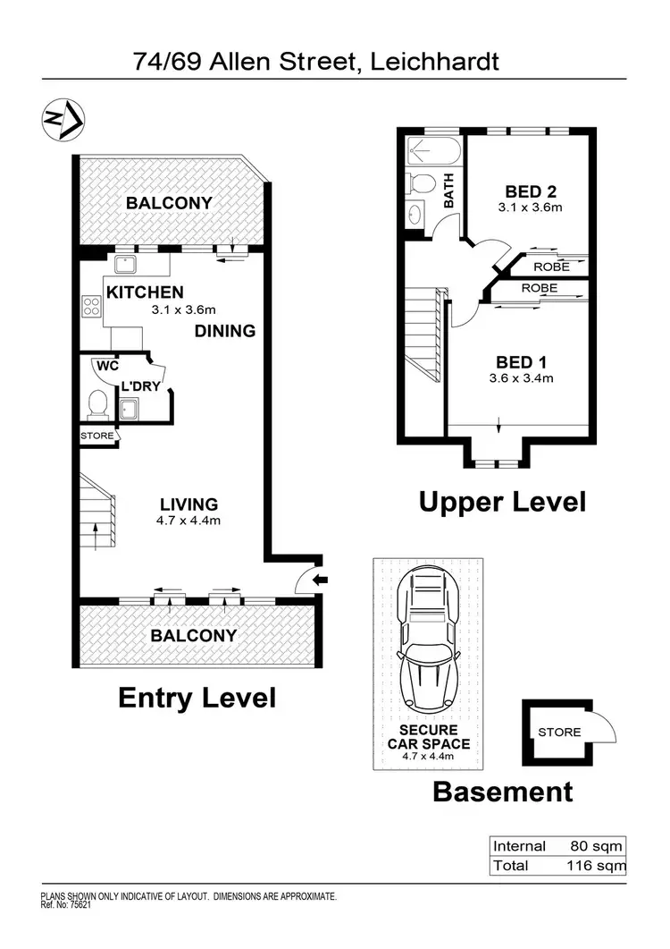 Floorplan of Homely unit listing, 74/69 Allen Street, Leichhardt NSW 2040