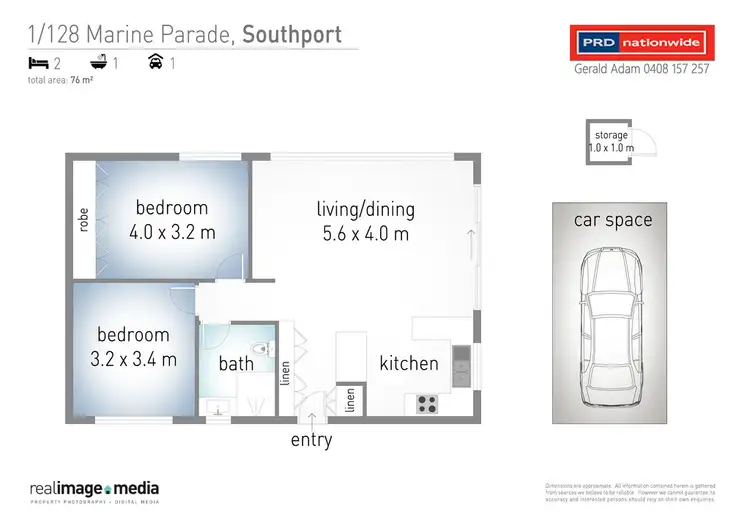 Floorplan of Homely unit listing, 1/128 Marine Parade, Southport QLD 4215