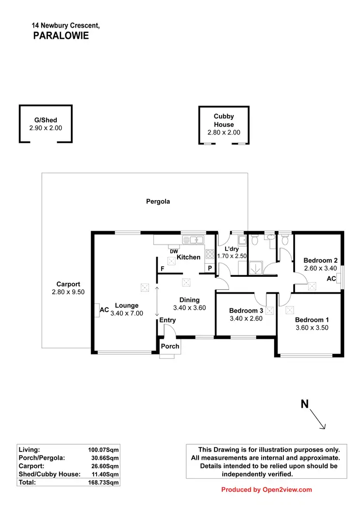 Floorplan of Homely house listing, 14 Newbury Crescent, Paralowie SA 5108