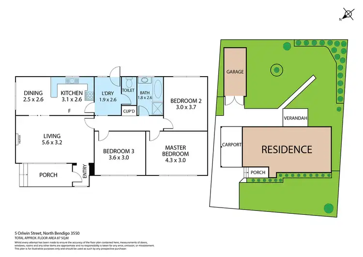 Floorplan of Homely house listing, 5 Orlwin Street, North Bendigo VIC 3550