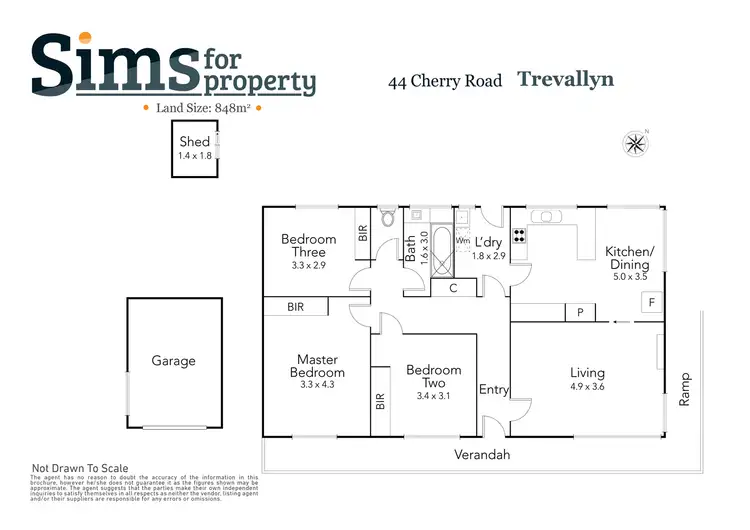 Floorplan of Homely house listing, 44 Cherry Road, Trevallyn TAS 7250