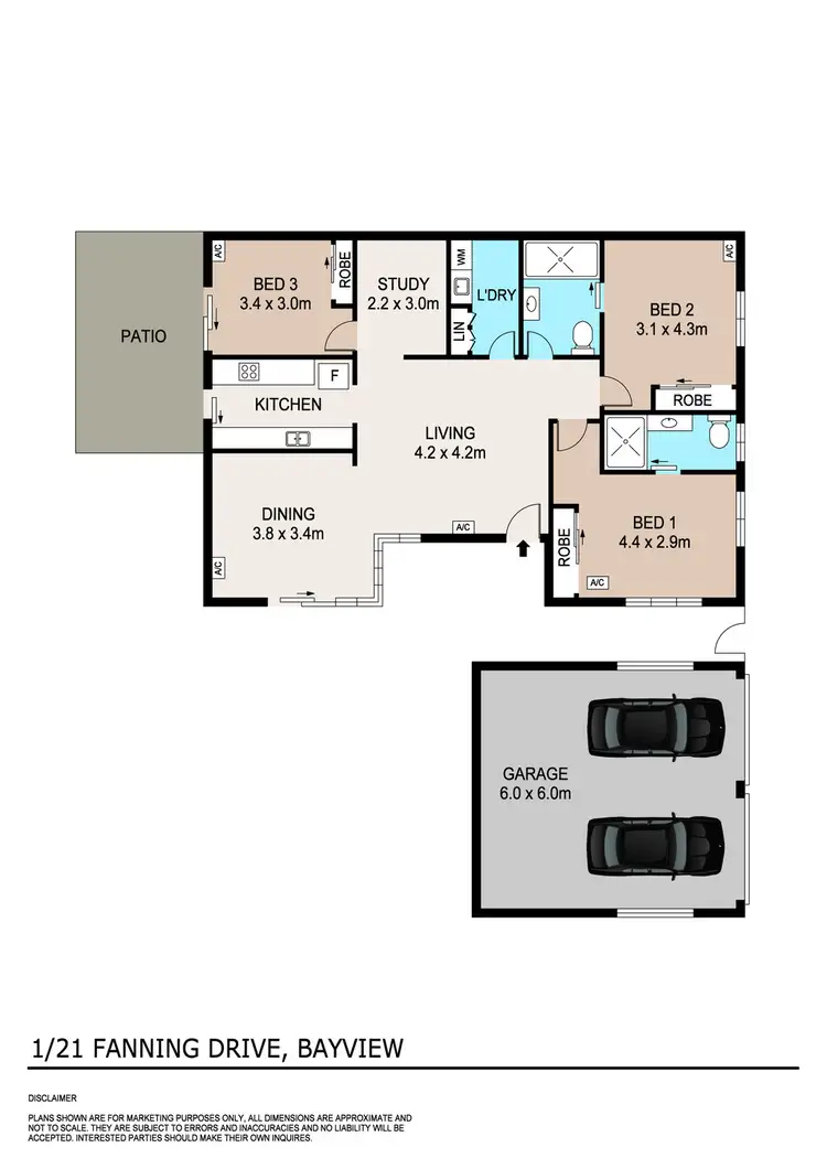 Floorplan of Homely unit listing, 1/21 Fanning Drive, Bayview NT 820