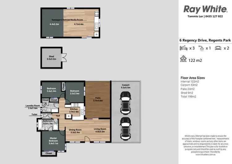 Floorplan of Homely house listing, 6 Regency Drive, Regents Park QLD 4118