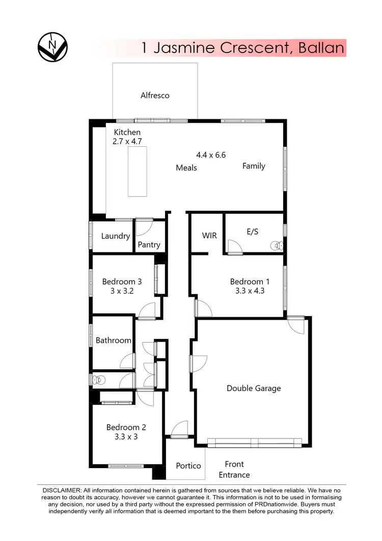 Floorplan of Homely house listing, 1 Jasmine Crescent, Ballan VIC 3342