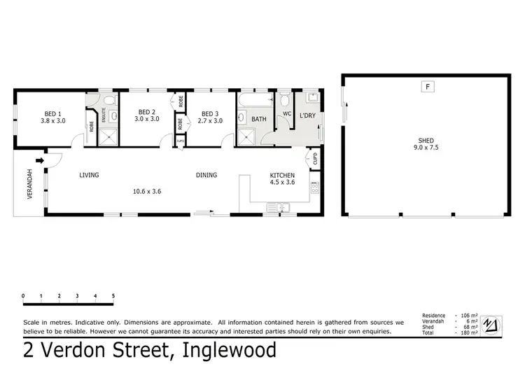 Floorplan of Homely house listing, 2 VERDON STREET, Inglewood VIC 3517