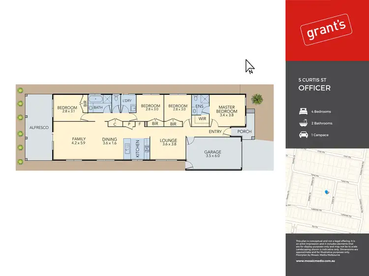 Floorplan of Homely house listing, 5 Curtis Street, Officer VIC 3809