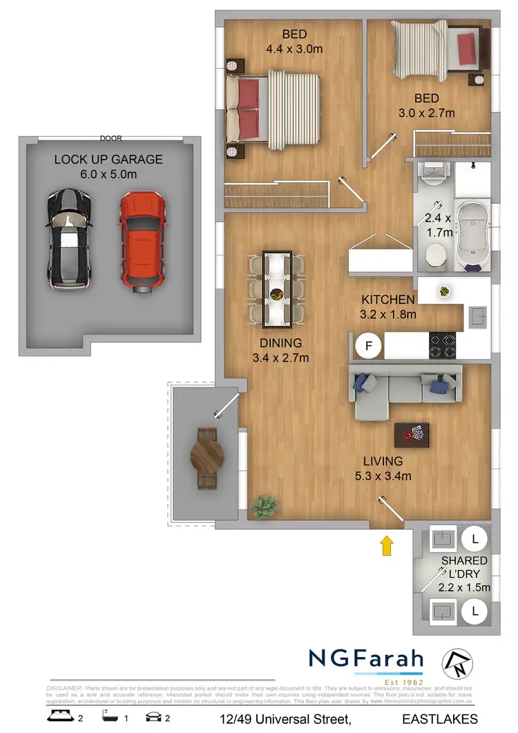 Floorplan of Homely apartment listing, 12/49-51 Universal Street, Eastlakes NSW 2018