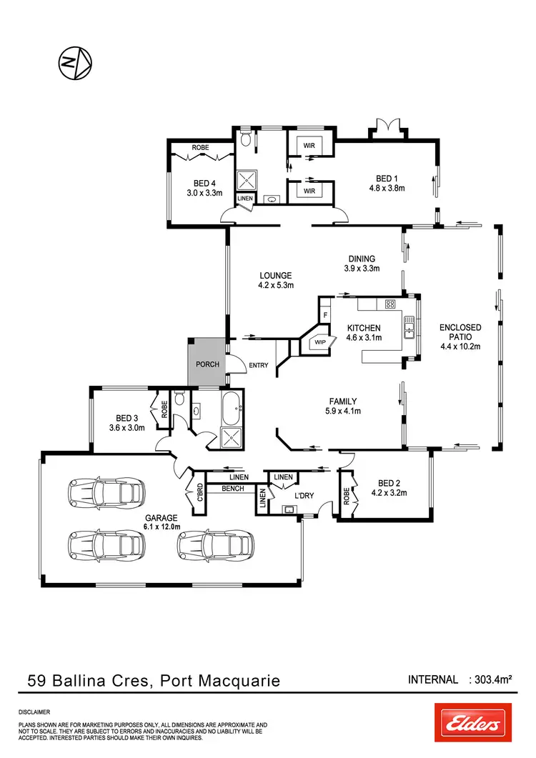 Floorplan of Homely house listing, 59 Ballina Crescent, Port Macquarie NSW 2444