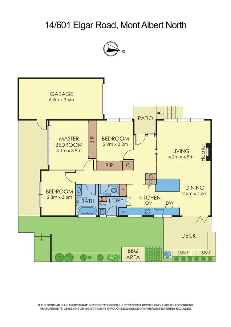 Floorplan of Homely unit listing, 14/601 Elgar Road, Mont Albert North VIC 3129
