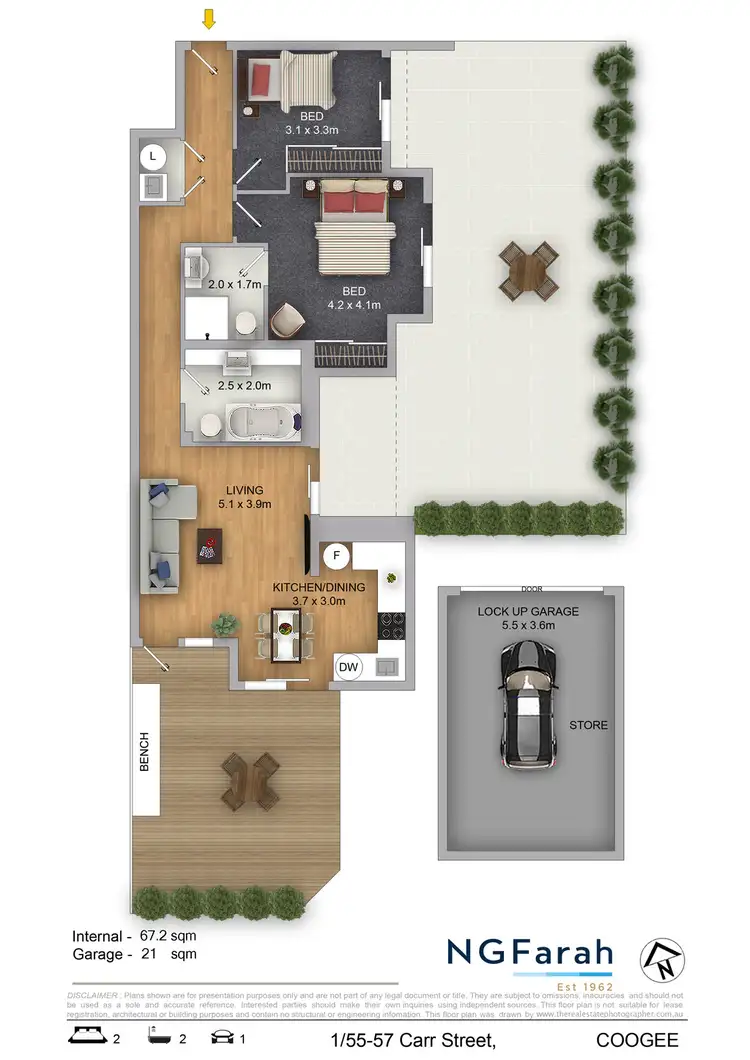 Floorplan of Homely apartment listing, 1/55-57 Carr Street, Coogee NSW 2034