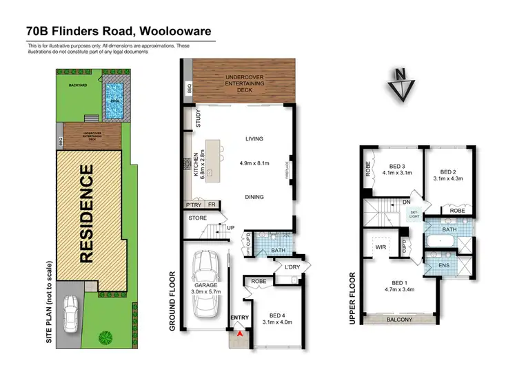 Floorplan of Homely semi-detached listing, 70b Flinders Rd, Woolooware NSW 2230